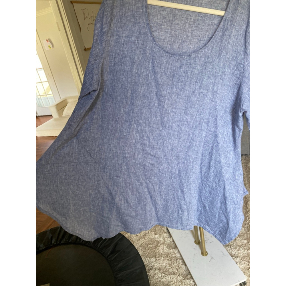 For Cynthia Linen Tunic Dress Mini Lightweight Minimal Coast Vaca Resort Wedding - Picture 4 of 8
